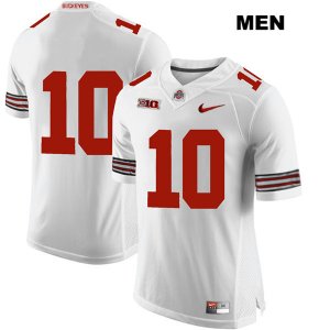 Men's NCAA Ohio State Buckeyes Amir Riep #10 College Stitched No Name Authentic Nike White Football Jersey SY20S42AO